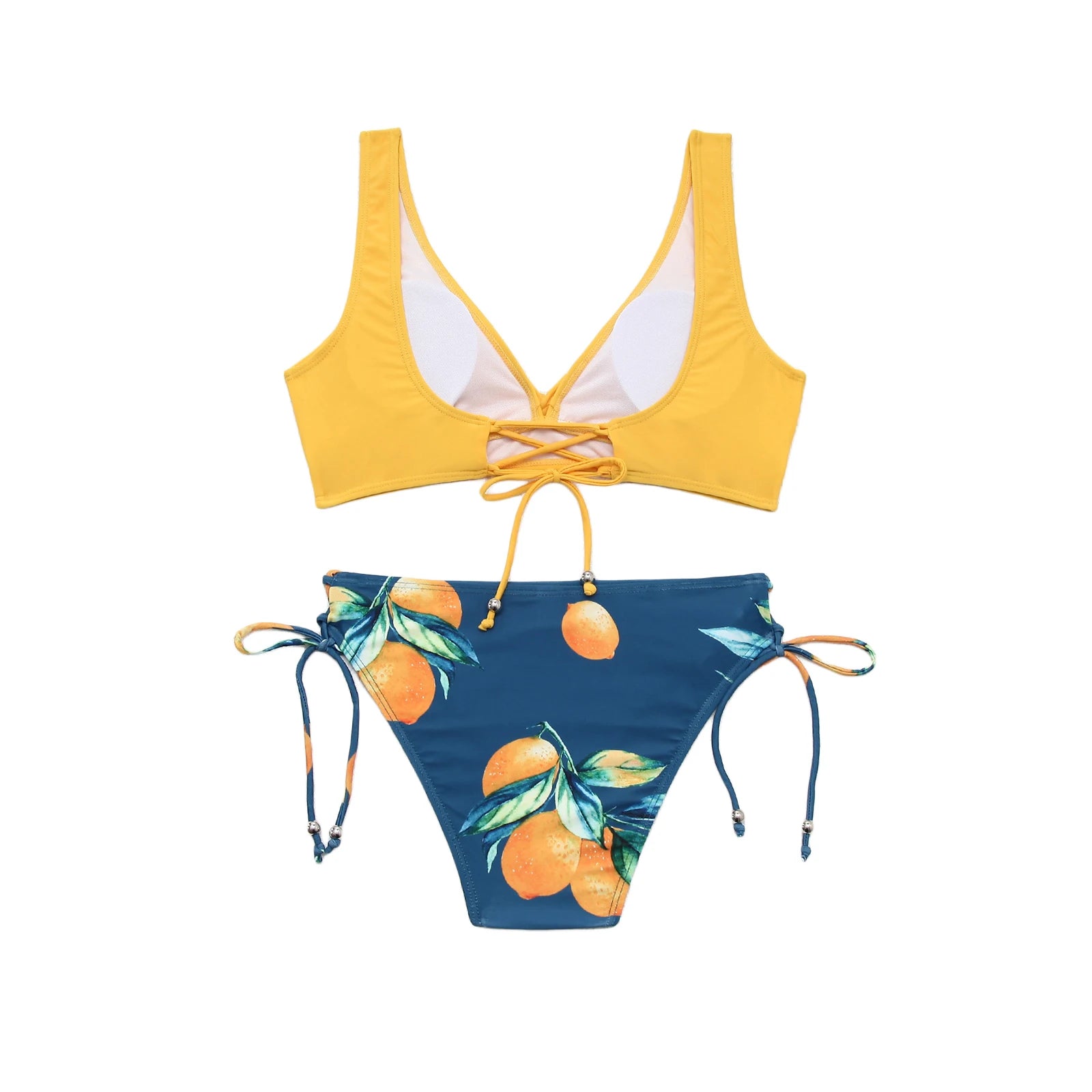 Sexy Bikini Set Women Biquini Swimwear V‑Neck Push Up Two Pieces Swimsuit Floral Beachwear Female Bathing Suits Swimming Suits