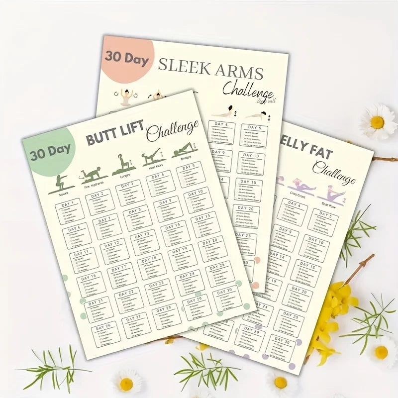 30 Day Home Workout Challenge Poster Set