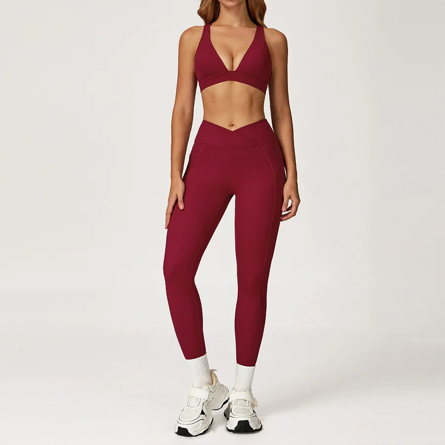 Yoga Set 2 Pieces Workout Outfits Fitness Sportswear