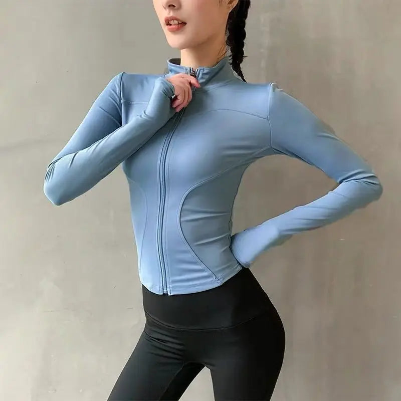 Women's Fitness Sports Jacket Zipper Long-Sleeved