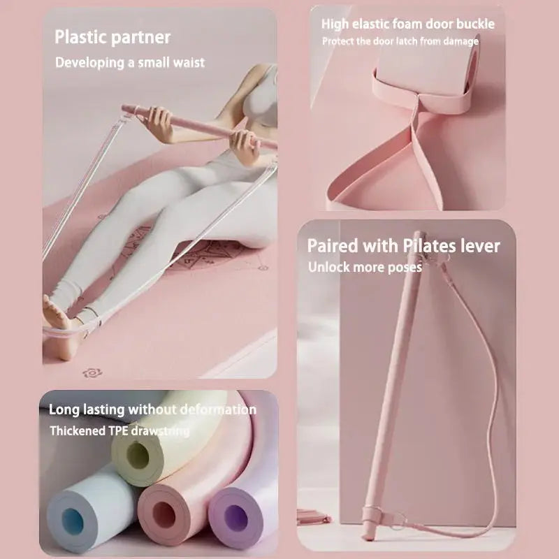 Multi-Functional Tension Rope Pilates Stick Set