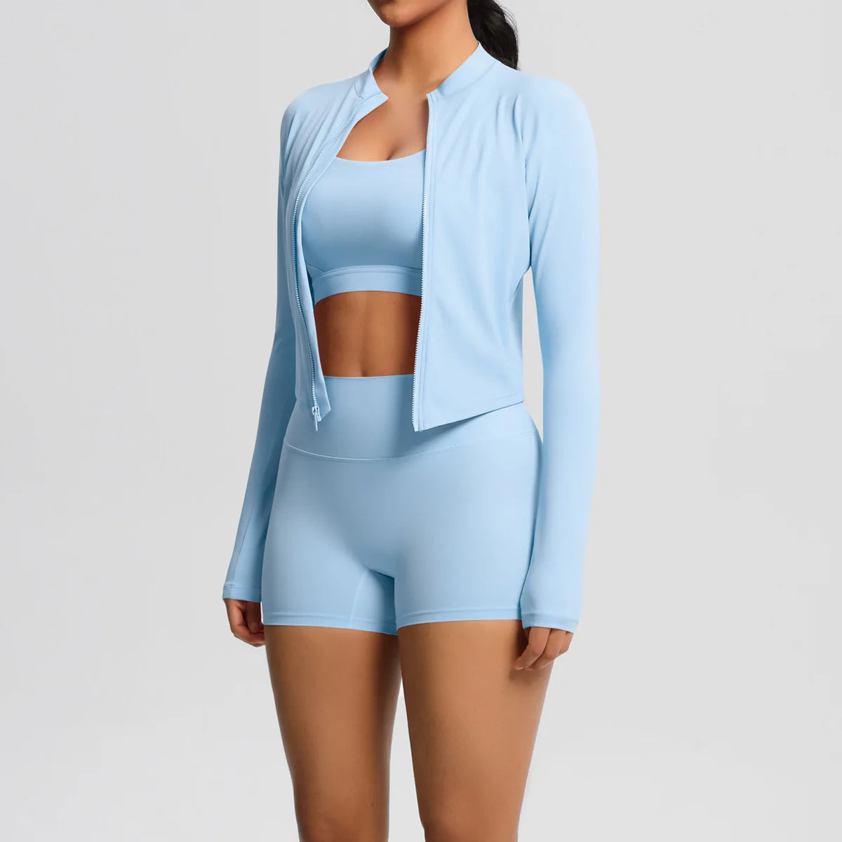 3-Piece Gym Set Breathable High Waist Fitness Suit