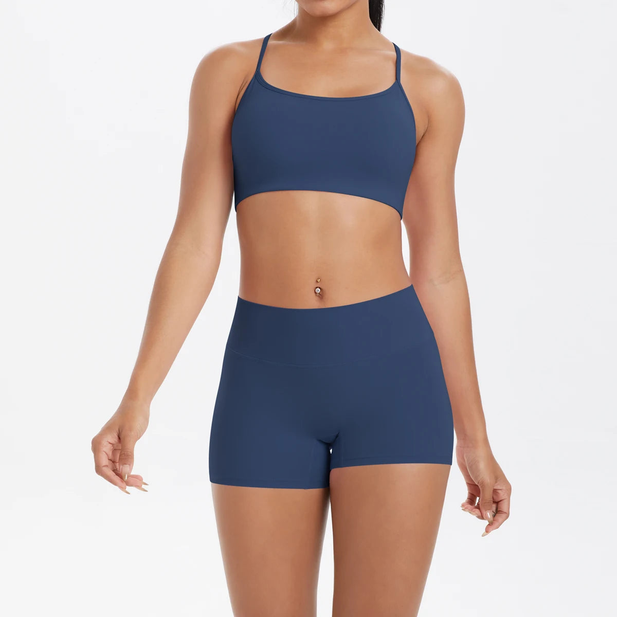 2PCS Yoga Clothes Halter Top Set