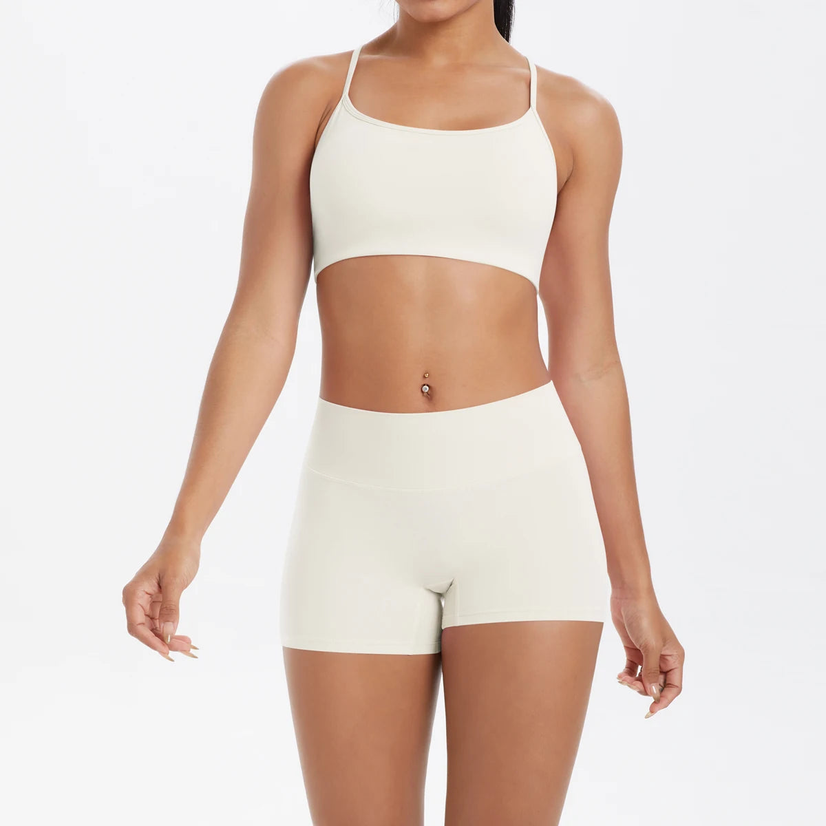 2PCS Yoga Clothes Halter Top Set