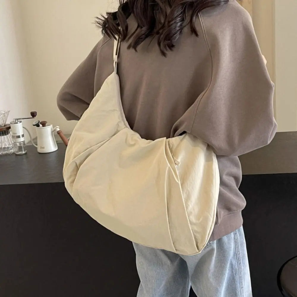 Korean-Style Nylon Underarm Dumpling Bag