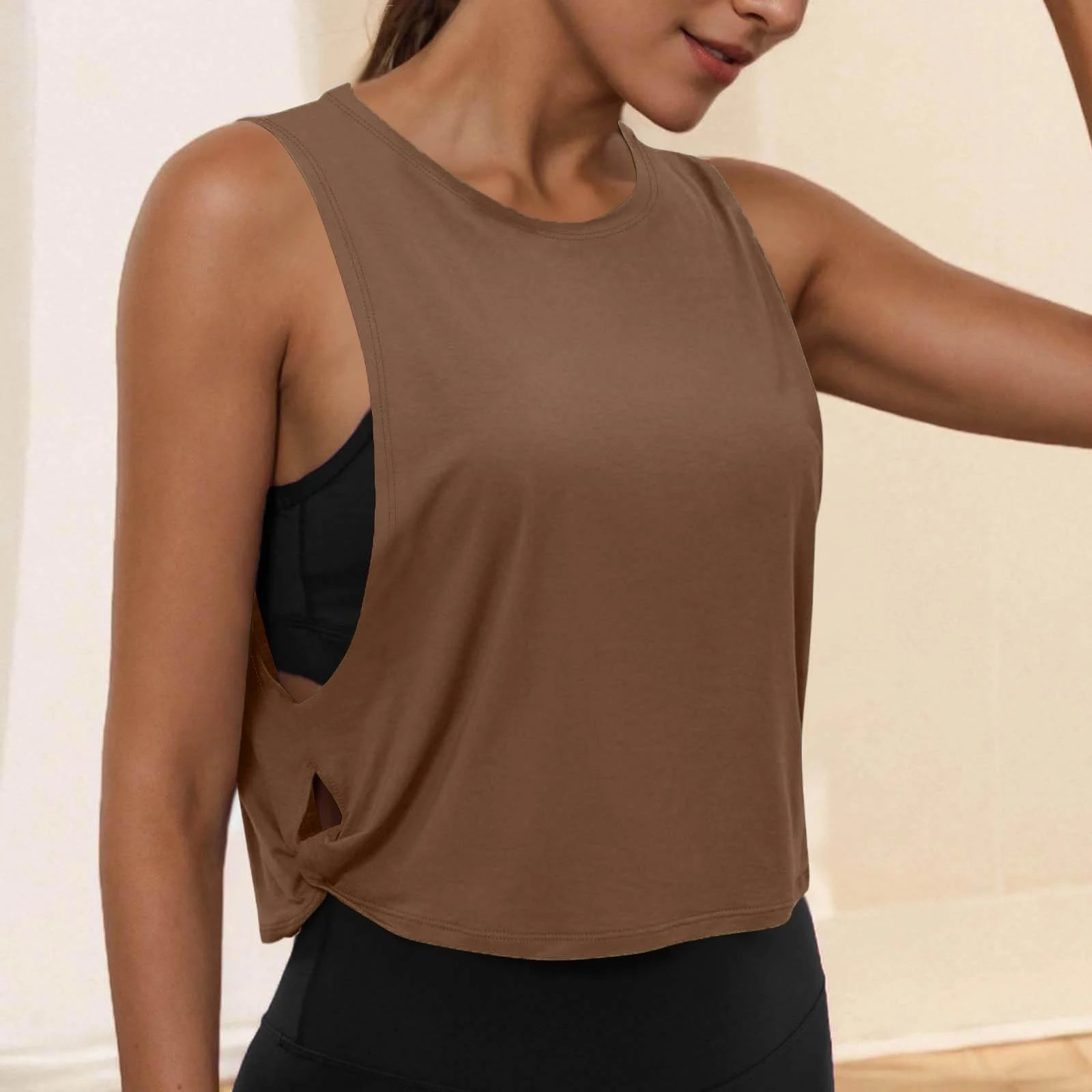 Women’s Sleeveless Yoga Crop Tank Top