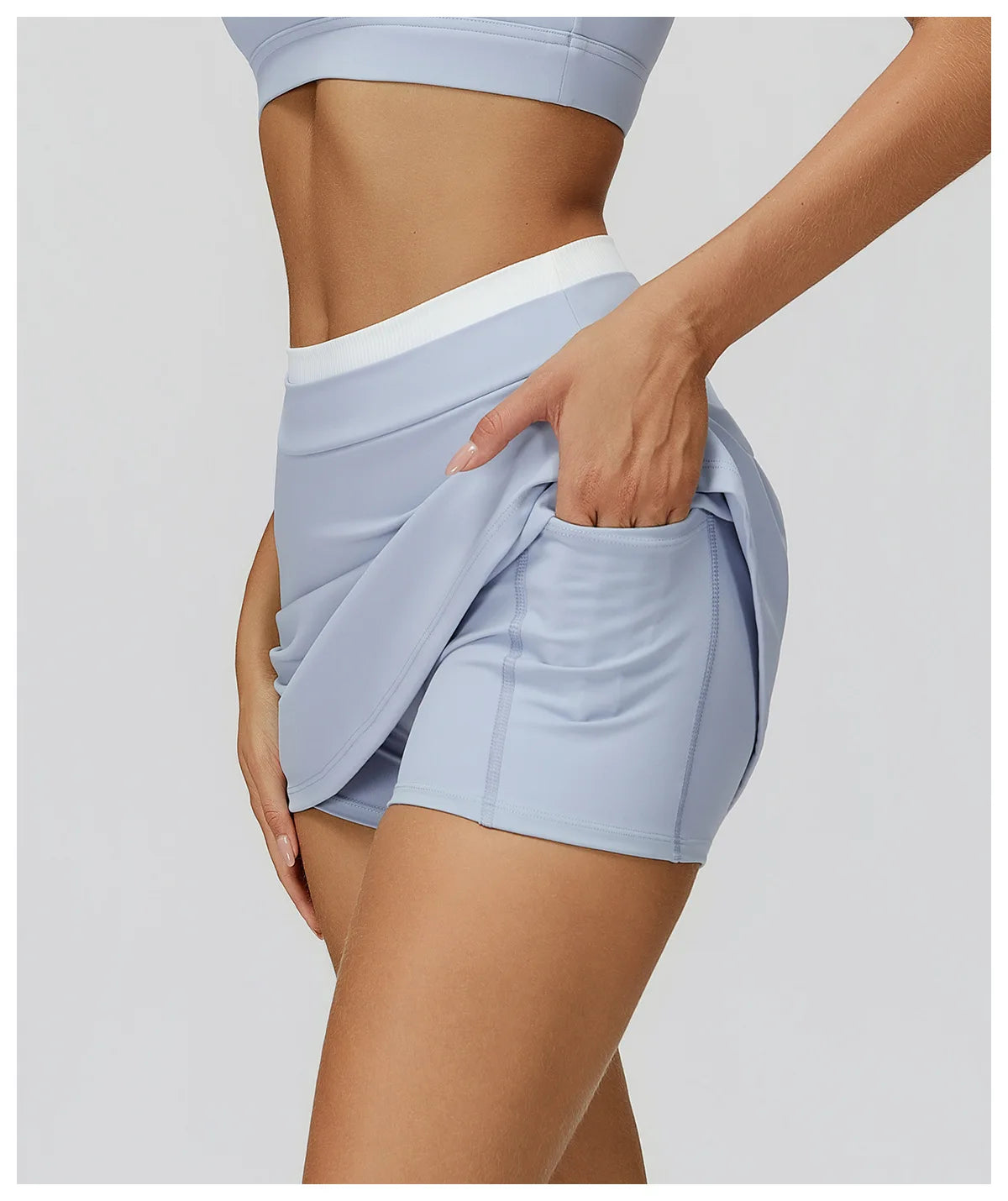 High Waist Sports Short Skirt – 2-in-1 Tennis & Workout Skirt