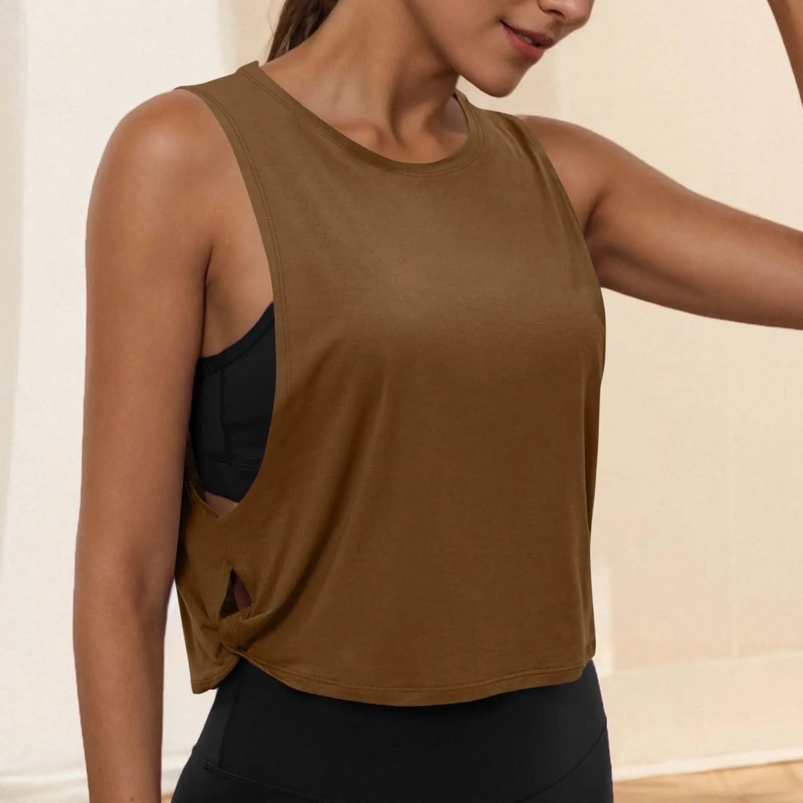 Women’s Sleeveless Yoga Crop Tank Top