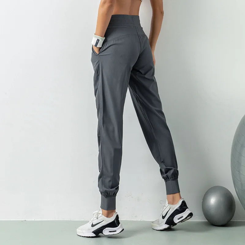 Women's Fabric Drawstring Running Sport Joggers