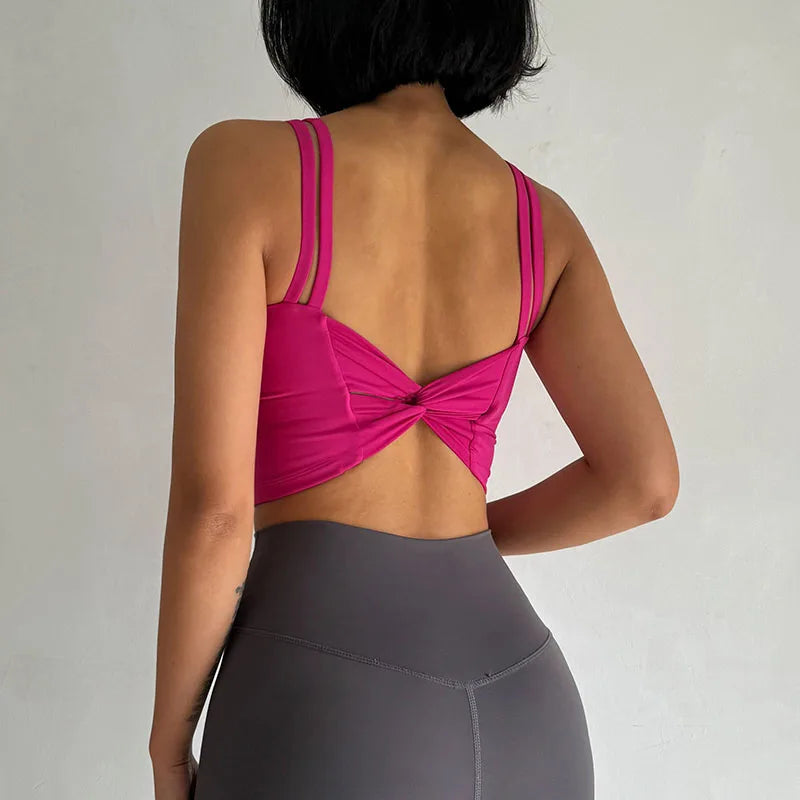 Knotted Back Sports Bra