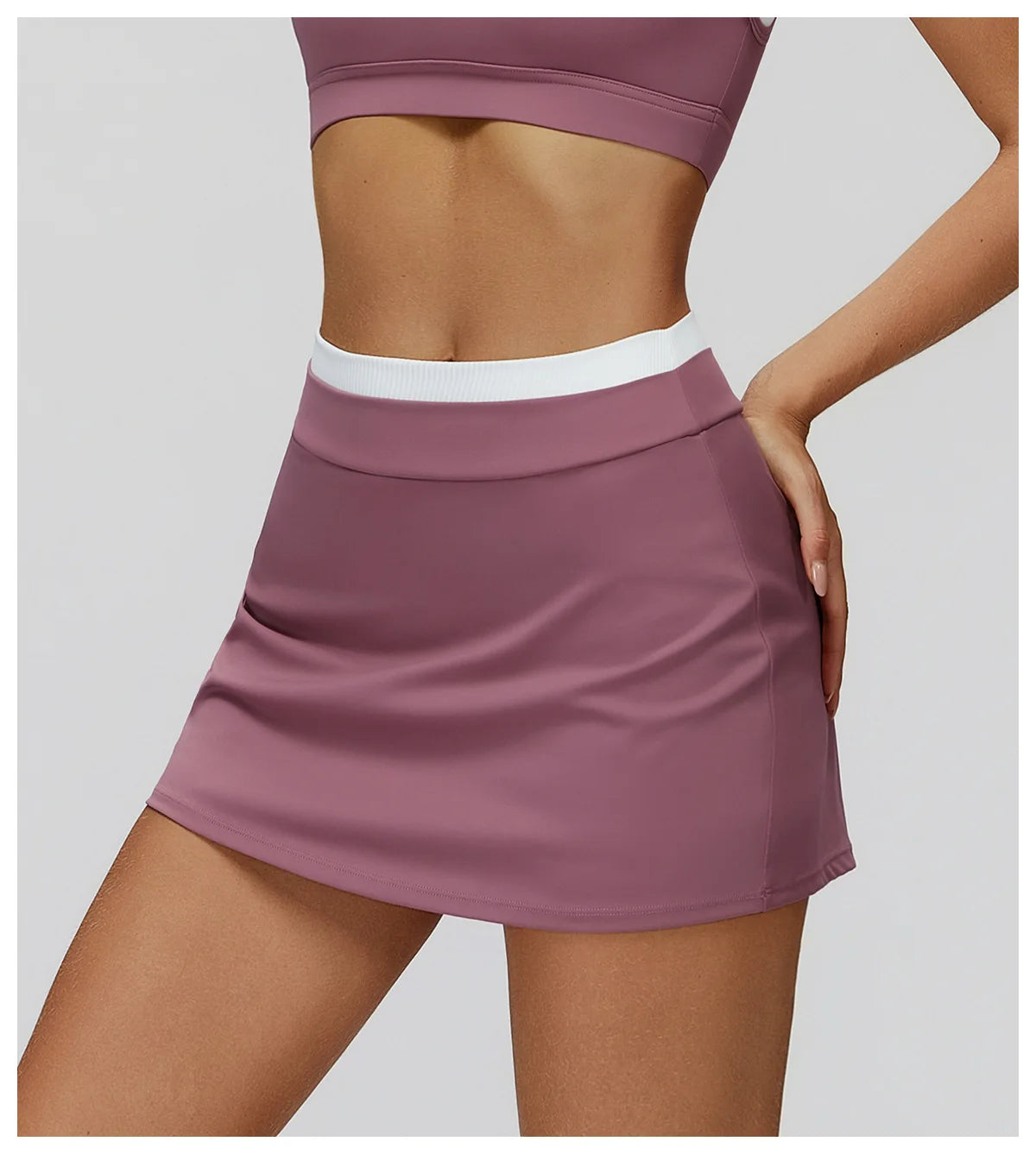 High Waist Sports Short Skirt – 2-in-1 Tennis & Workout Skirt