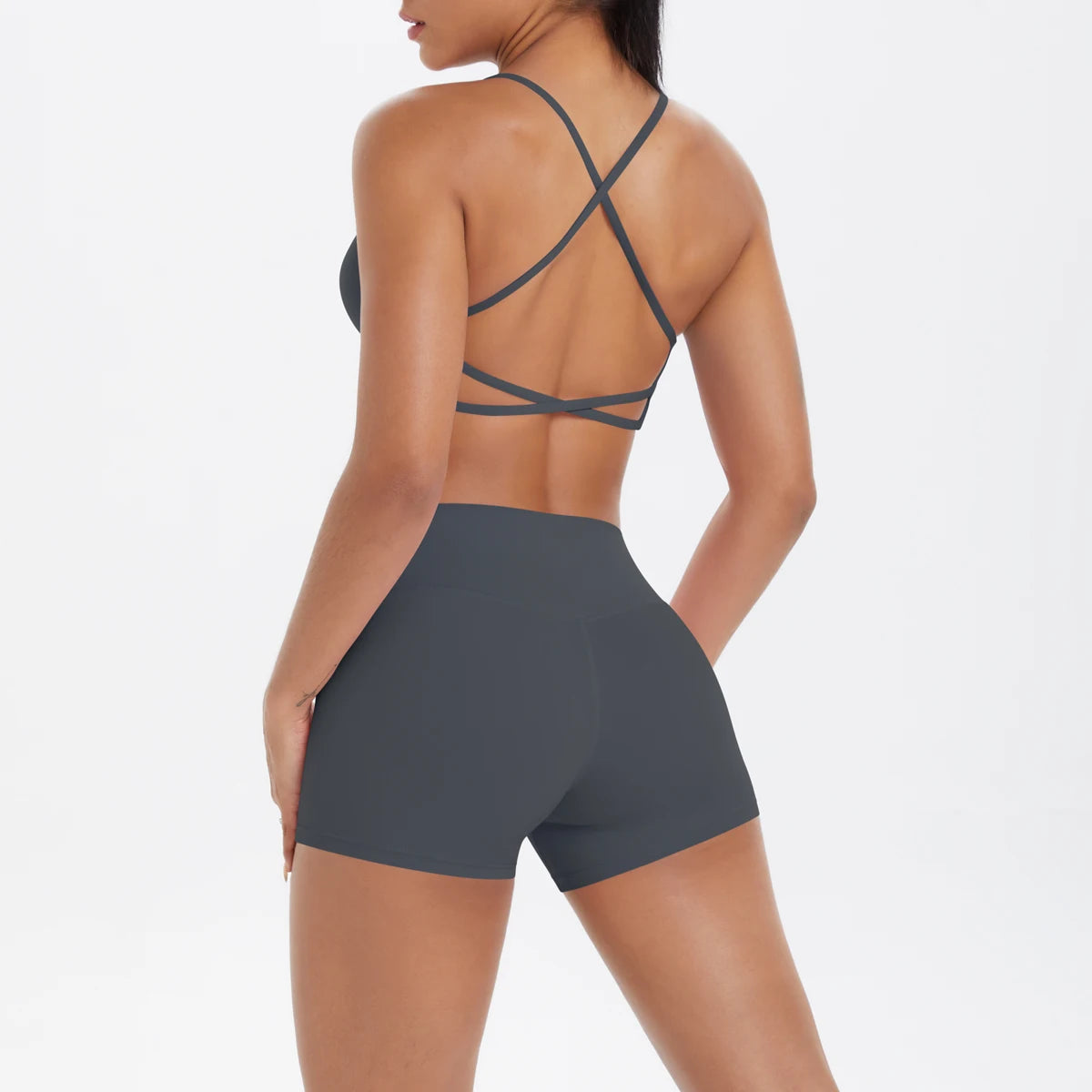 2PCS Yoga Clothes Halter Top Set