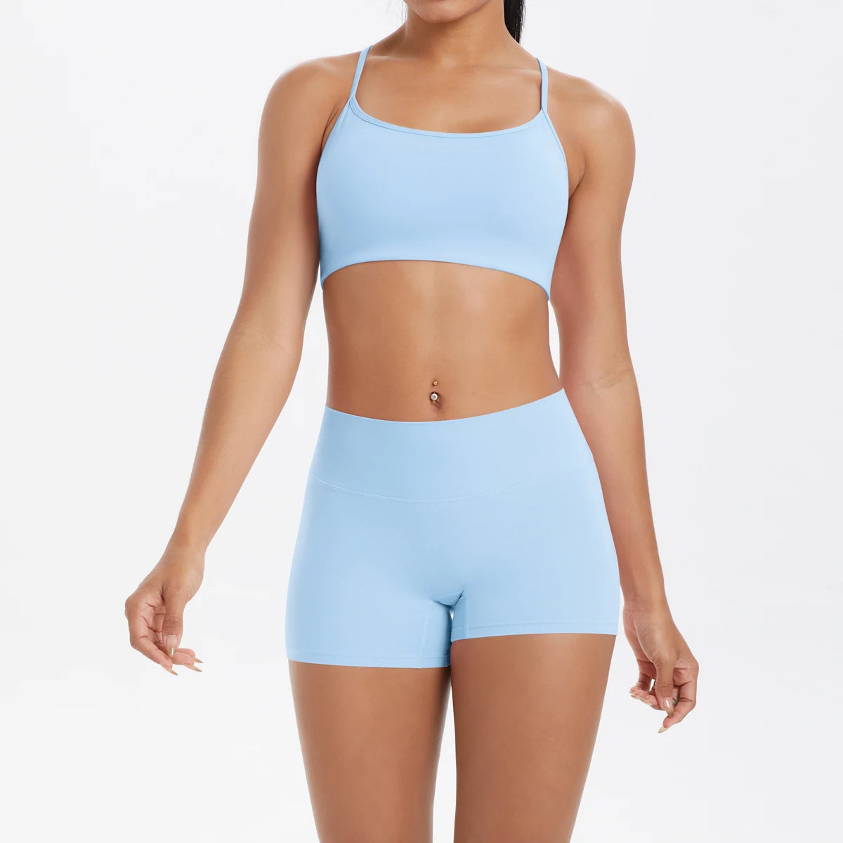 2PCS Yoga Clothes Halter Top Set