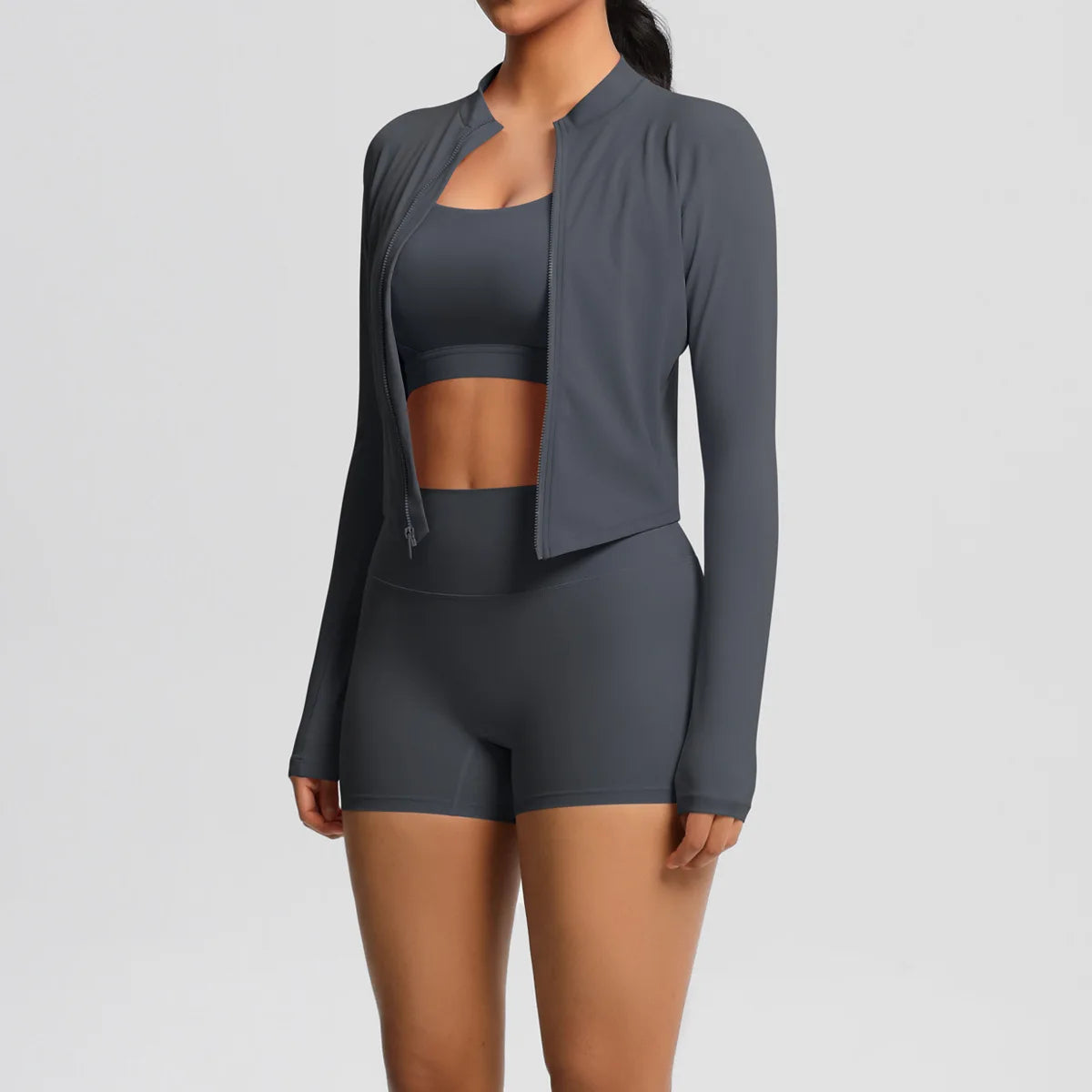 3-Piece Gym Set Breathable High Waist Fitness Suit