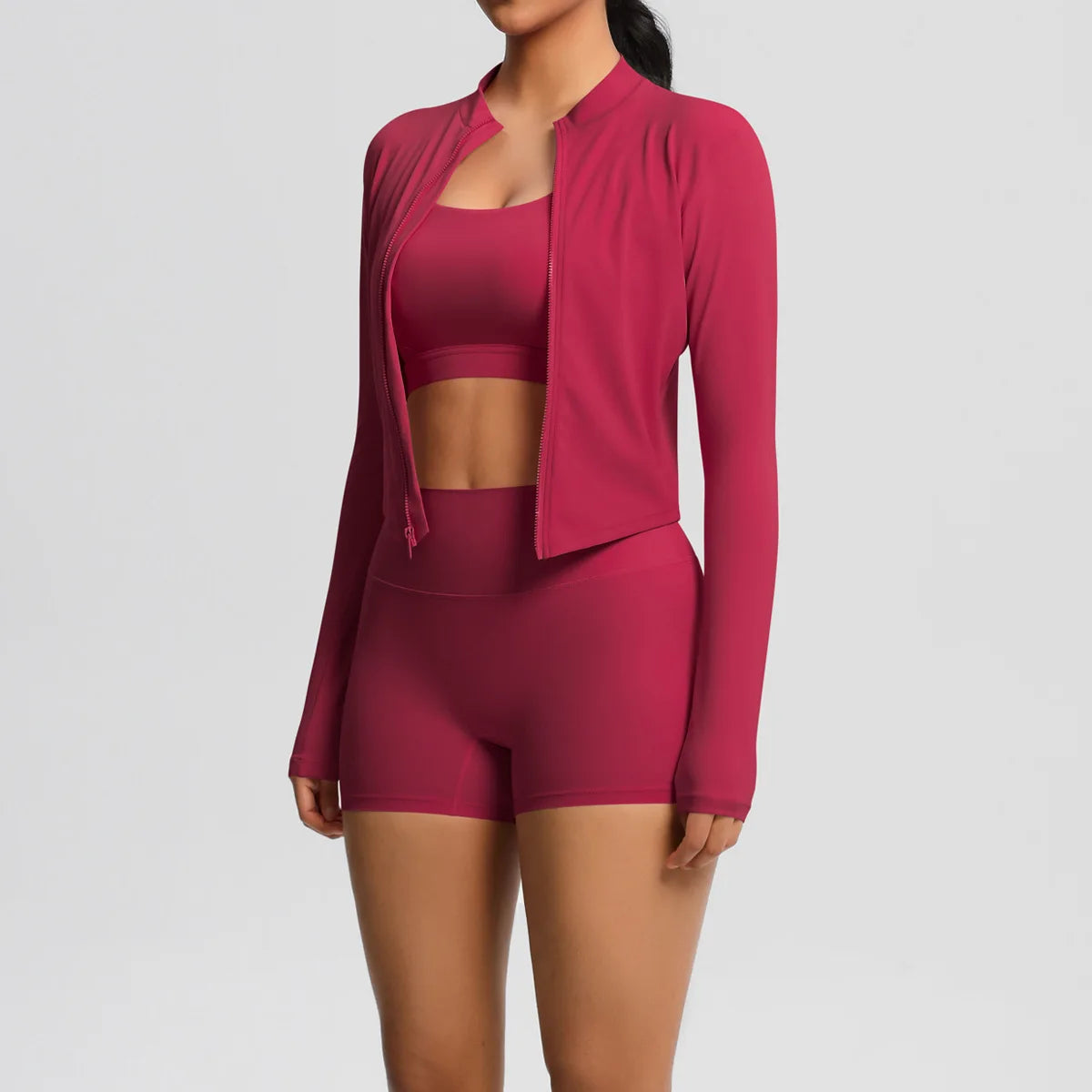 3-Piece Gym Set Breathable High Waist Fitness Suit