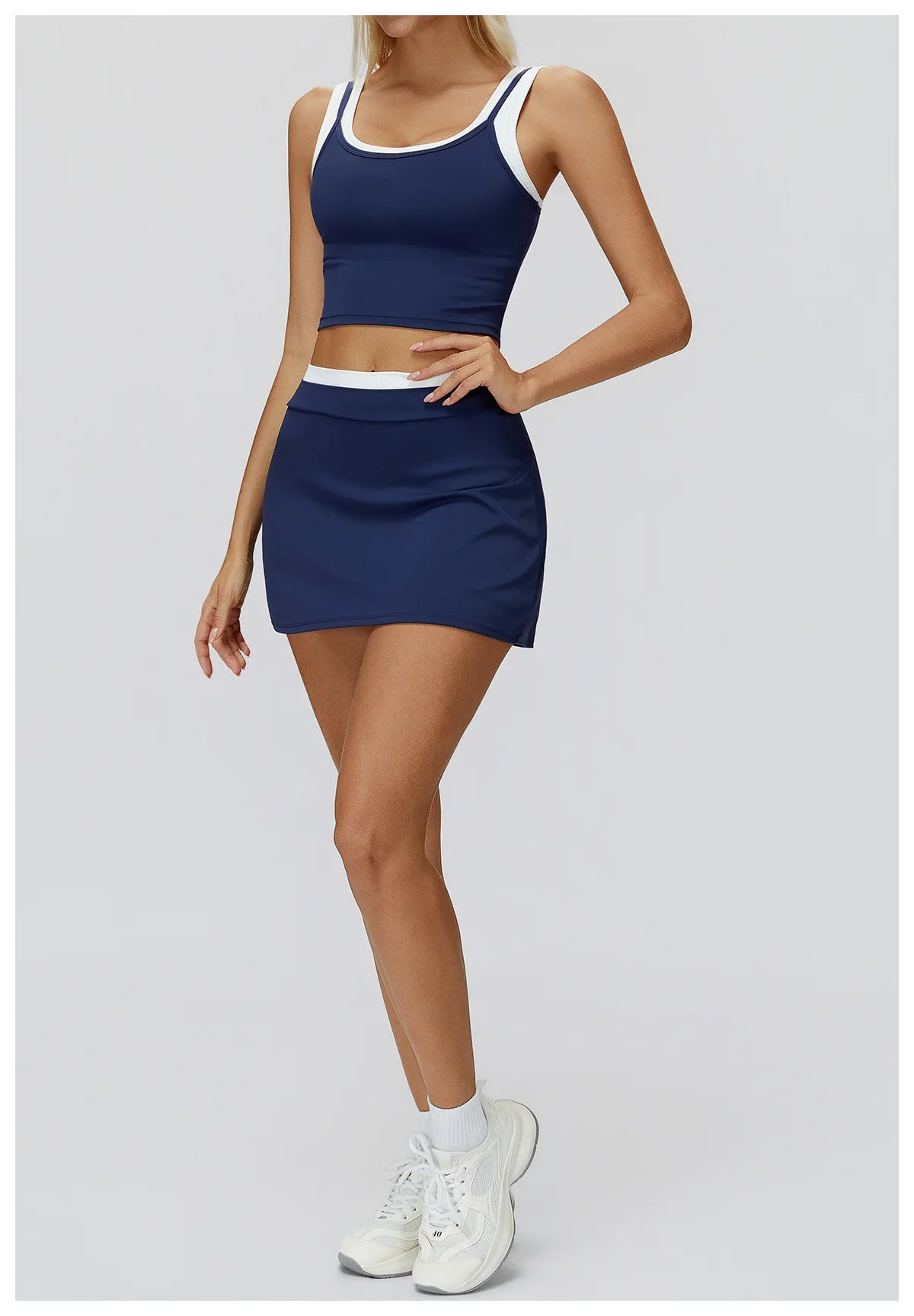 High Waist Sports Short Skirt – 2-in-1 Tennis & Workout Skirt