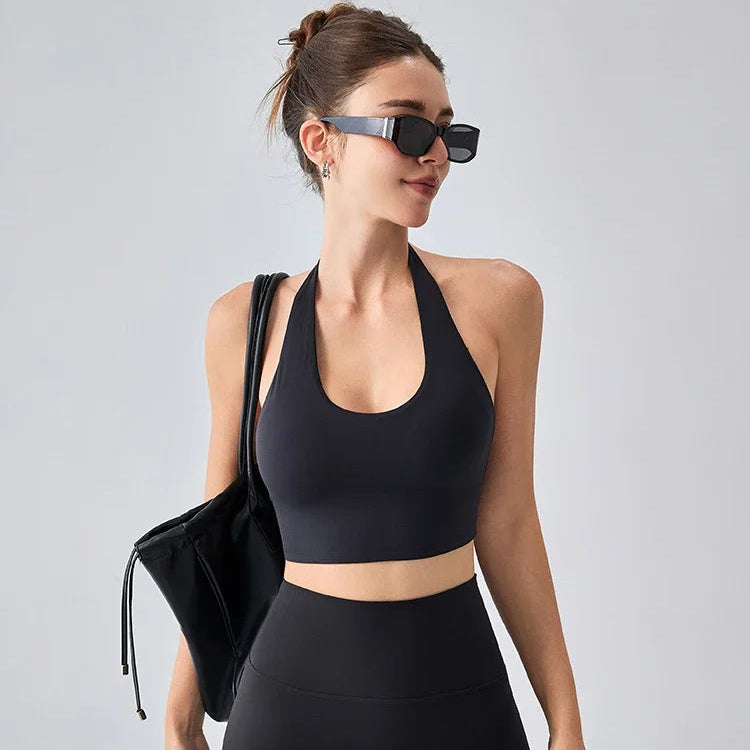 Sexy Backless Halter Sports Bra